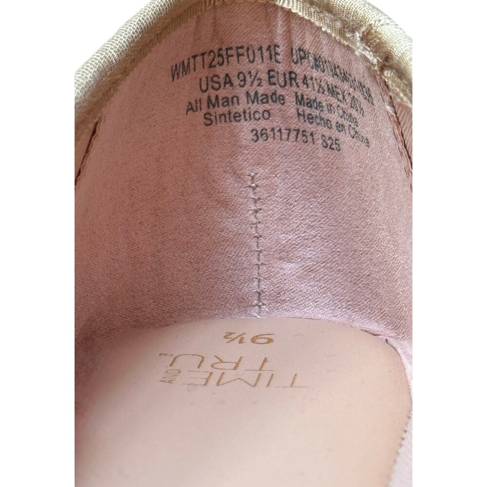 Time & Tru Raffia Bow Ballet Flats Olympia Beige Woven Women's 9.5 M Memory Foam - Picture 5 of 10